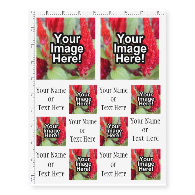 Printed Sheet of Temporary Tattoos (Front)