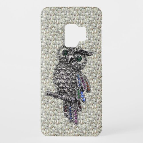 Printed Silver Owl  Jewels on Diamonds Print Case_Mate Samsung Galaxy S9 Case