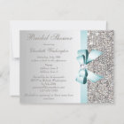 Printed Silver Sequin Teal Bow Image Bridal Shower