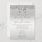 Printed Silver Sequins Diamonds and Bow Wedding
