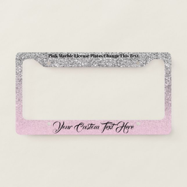 Printed sparkle effect Bling Girl License Plate Frame (Front)