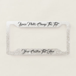 Printed sparkle effect Bling Gold glitter shiny License Plate Frame