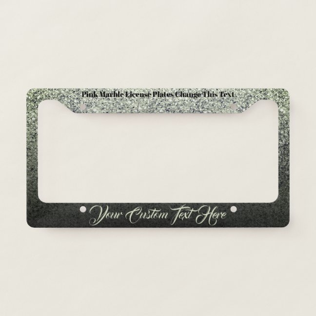 Printed sparkle effect Bling green License Plate Frame