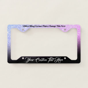 Printed sparkle effect Bling Lady Boss Pink Car License Plate Frame