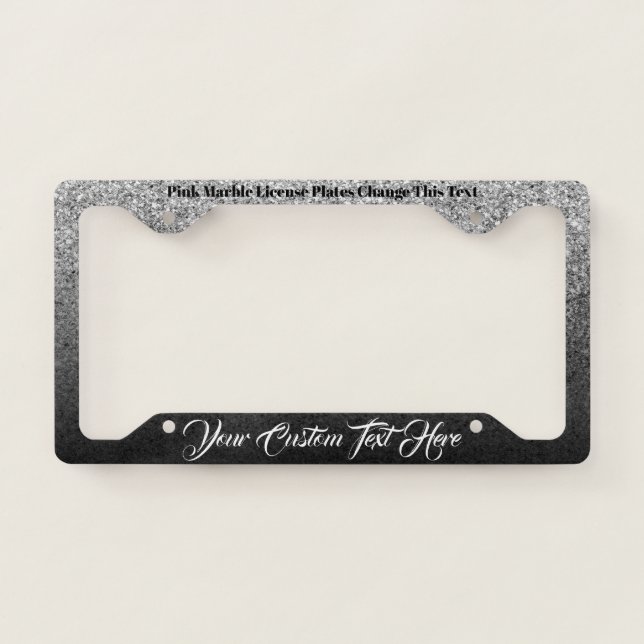 Printed sparkle effect Bling License Plate Frame (Front)