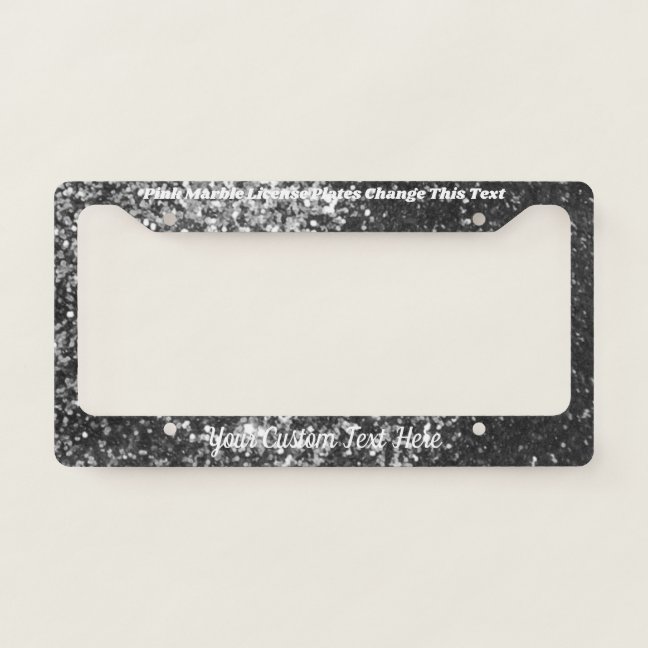 printed sparkle effect Bling Queen Boss Silver License Plate Frame