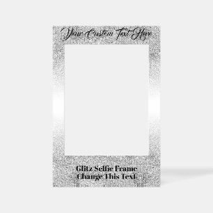 Printed sparkle effect Bling Silver Photo Selfie Frame