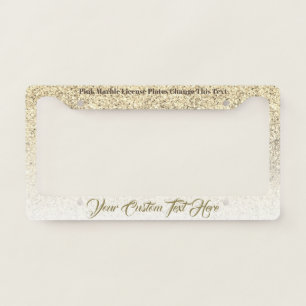 printed sparkle effect Calligraphy Boss Jewelry License Plate Frame