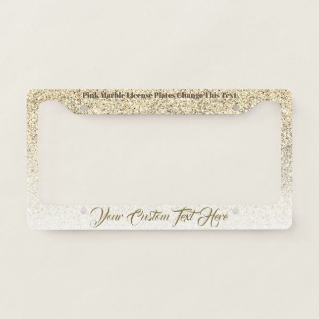 printed sparkle effect Calligraphy Boss Jewelry License Plate Frame (Front)