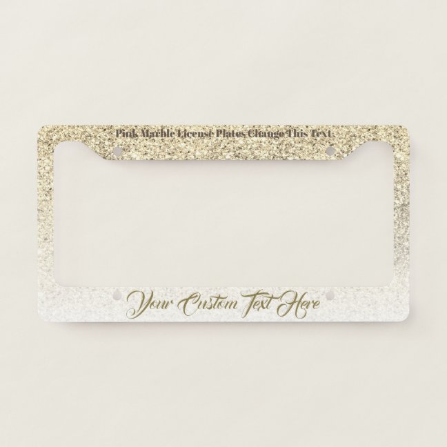 printed sparkle effect Calligraphy Boss Jewelry License Plate Frame