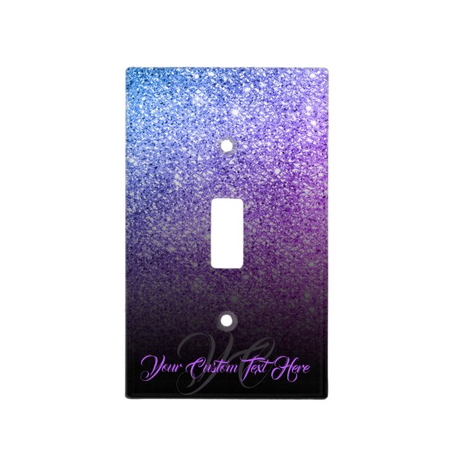 printed sparkle effect Glam Glitz Luminous purple Light Switch Cover