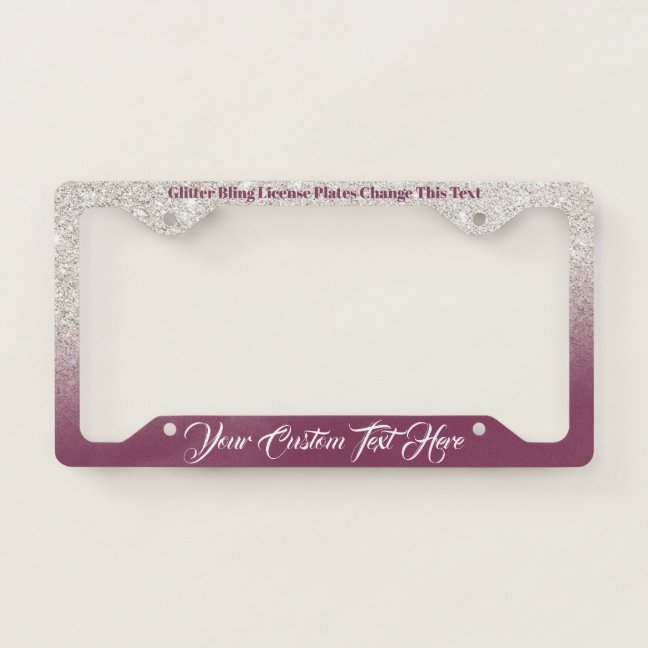 printed sparkle effectBling Lady lux License Plate Frame