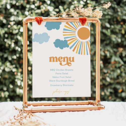 Printed Sun Party Menu