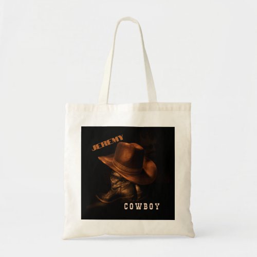 printed tote cowboy boot hat personalized