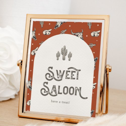 Printed Wild West Sweet Saloon Sign