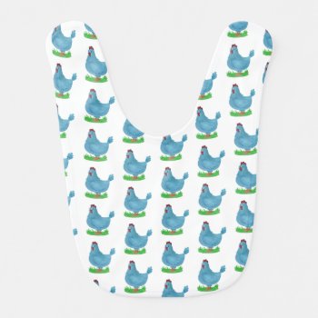 Printed With A Charming Blue Chickens Design Baby Bib by alise_art at Zazzle