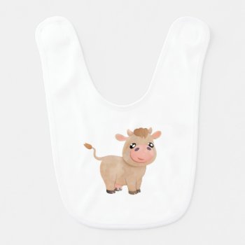 Printed With A Charming Cow Design Baby Bib by alise_art at Zazzle