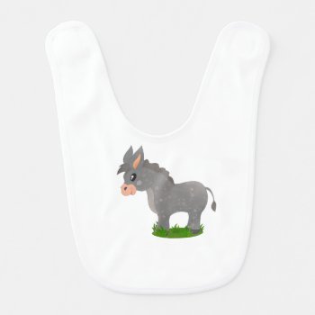 Printed With A Charming Donkey Design Baby Bib by alise_art at Zazzle