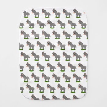 Printed With A Charming Donkeys Design Baby Burp Cloth by alise_art at Zazzle