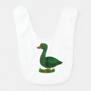 Printed With A Charming Green Duck Design Baby Bib by alise_art at Zazzle