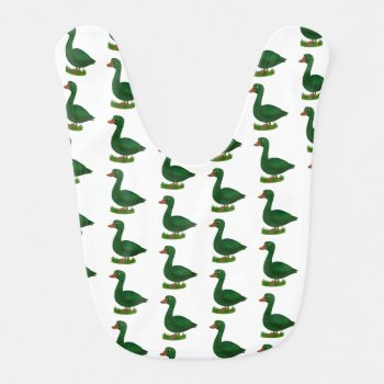 Printed With A Charming Green Ducks Design Baby Bib by alise_art at Zazzle