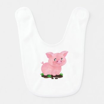 Printed With A Charming Pig Design Baby Bib by alise_art at Zazzle