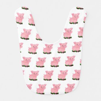 Printed With A Charming Pigs Design Baby Bib by alise_art at Zazzle