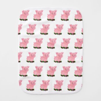 Printed With A Charming Pigs Design Baby Burp Cloth by alise_art at Zazzle