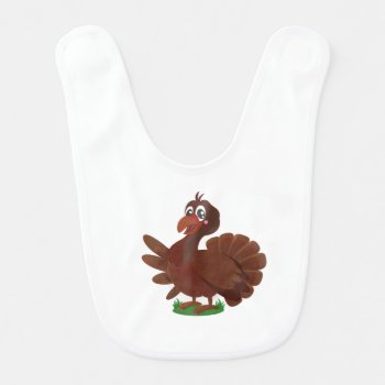 Printed With A Charming Turkey Design Baby Bib by alise_art at Zazzle