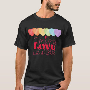 Printed with motivational quote love love love gif T-Shirt