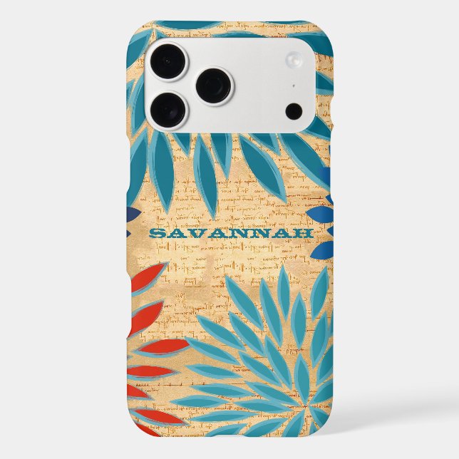 Printed Wood Chrysanthemum Floral Personalized Case-Mate iPhone Case (Back)