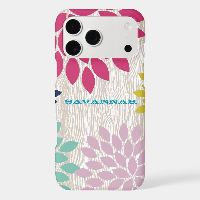 Printed Wood StarBurst Flower Personalized iPhone Case-Mate iPhone Case (Back)