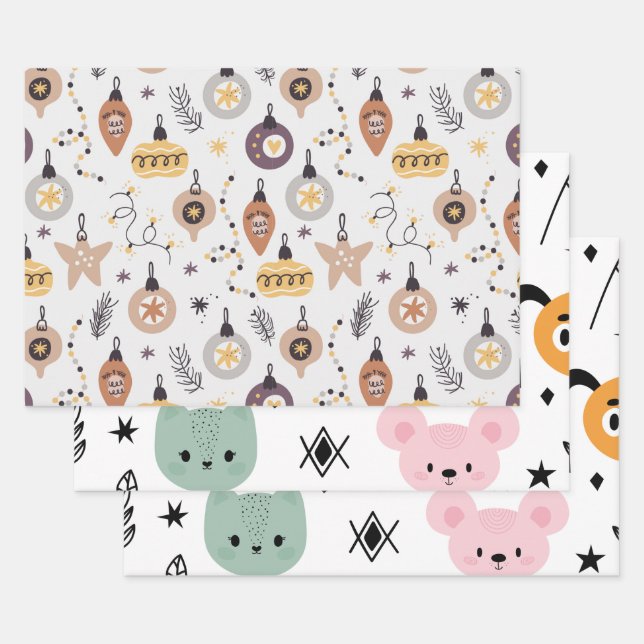 Printed  wrapping paper sheets (Set)