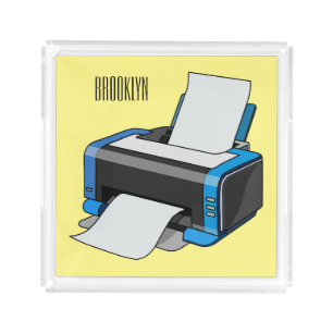 Printer cartoon illustration acrylic tray