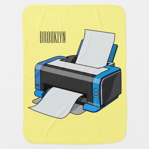 Printer cartoon illustration baby blanket