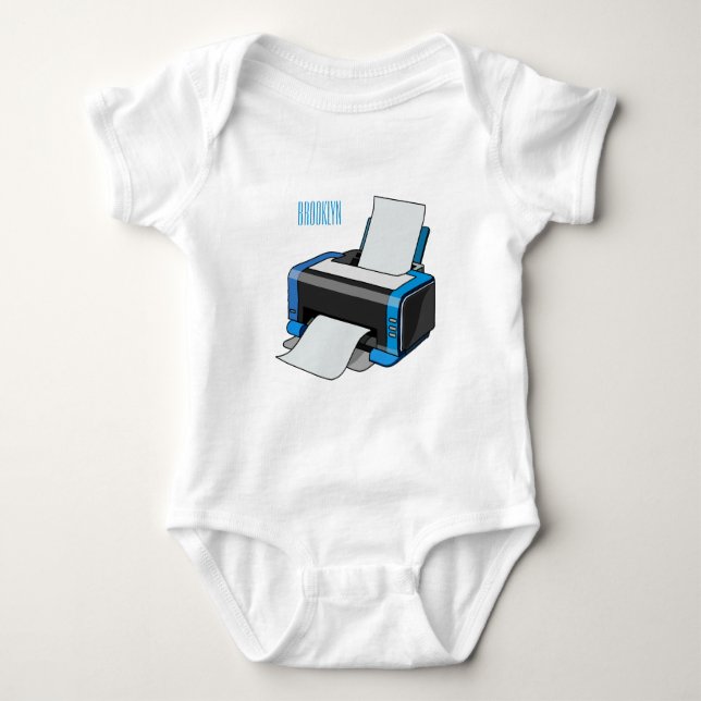 Printer cartoon illustration baby bodysuit (Front)