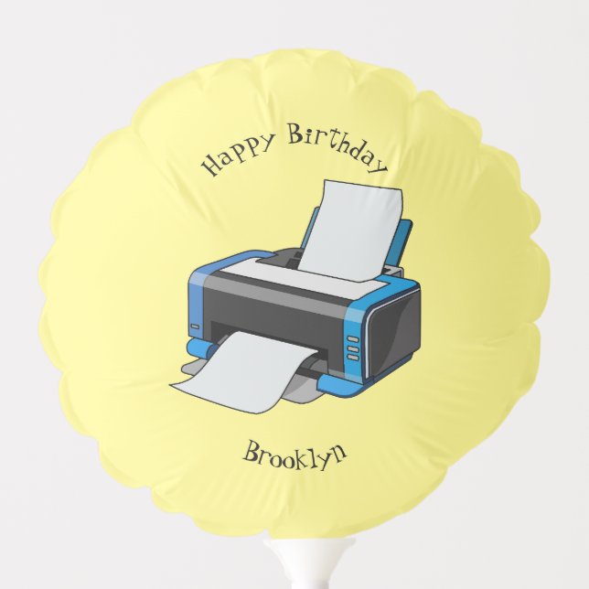 Printer cartoon illustration balloon (Front)