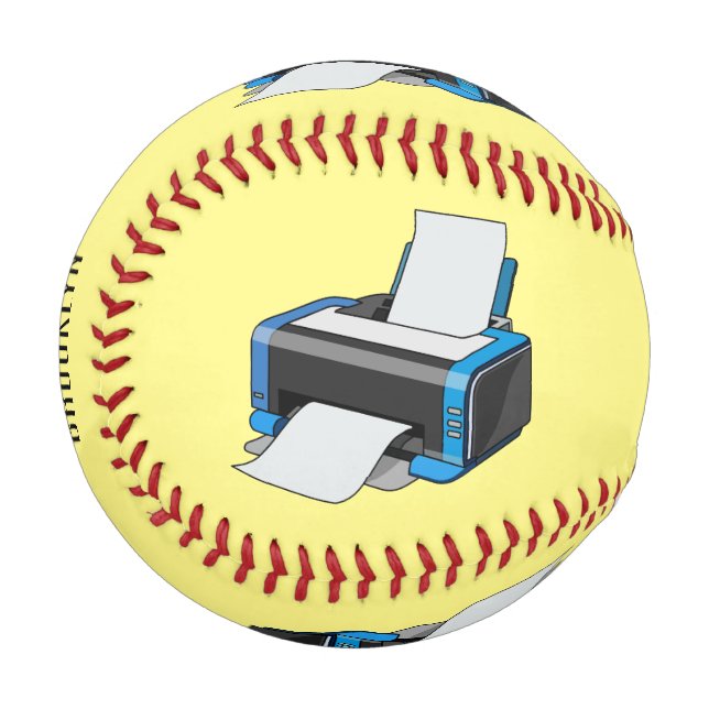 Printer cartoon illustration baseball (Front Left)
