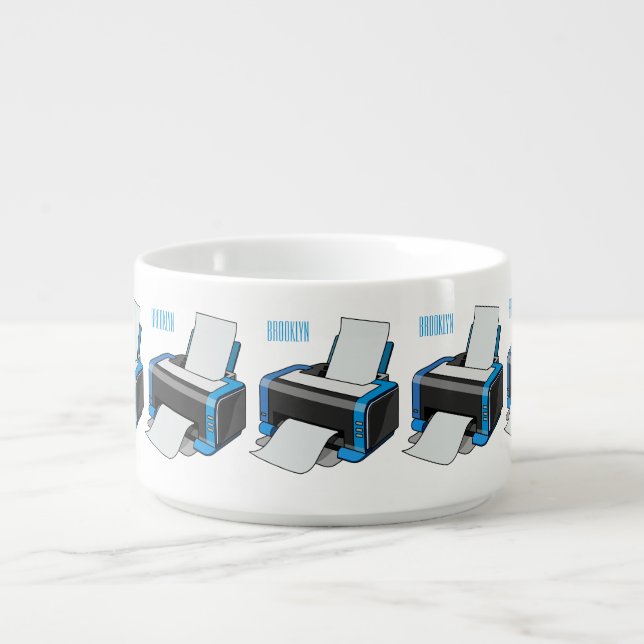 Printer cartoon illustration bowl (Center)