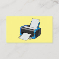 Printer cartoon illustration business card