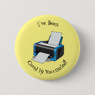 Printer cartoon illustration button