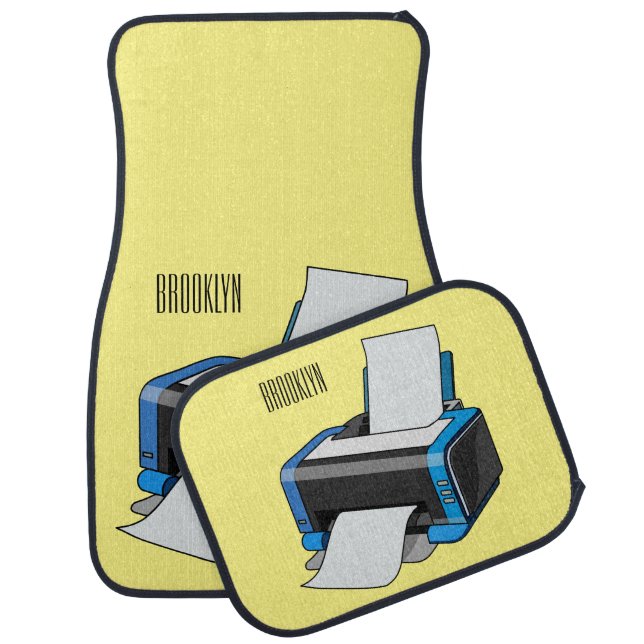 Printer cartoon illustration car floor mat (Set)