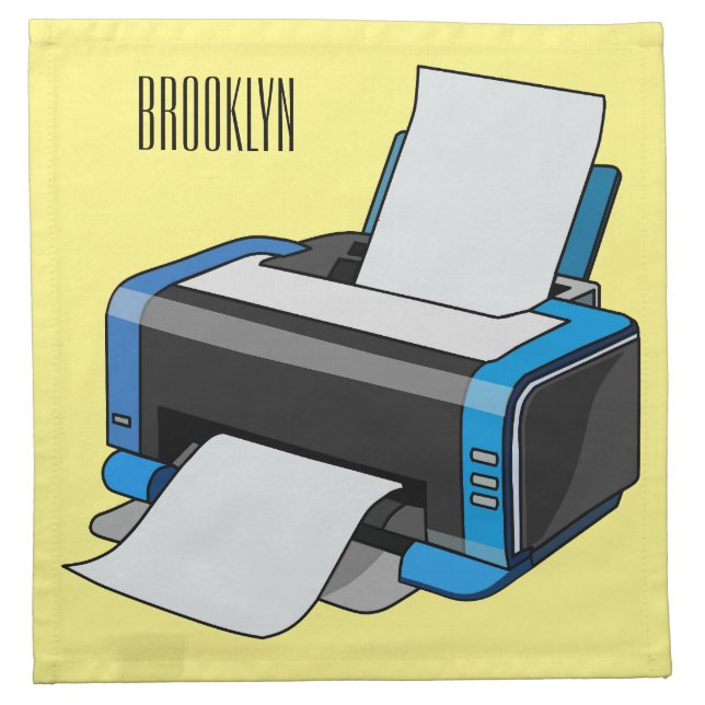 Printer cartoon illustration cloth napkin (Front)