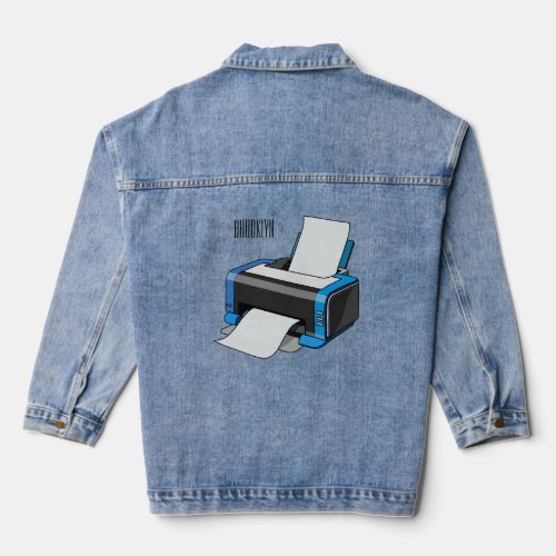 Printer cartoon illustration denim jacket