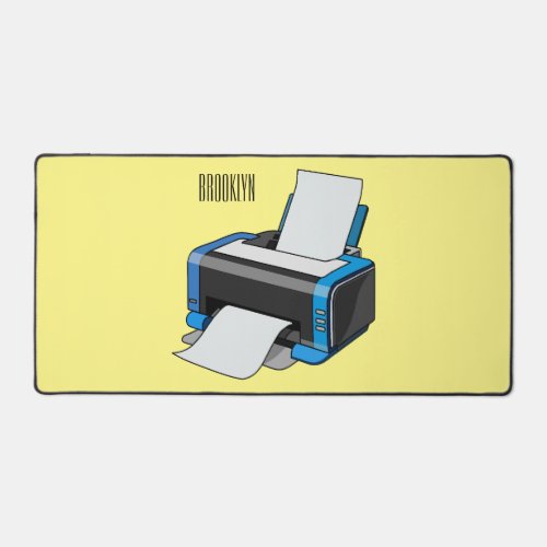 Printer cartoon illustration desk mat