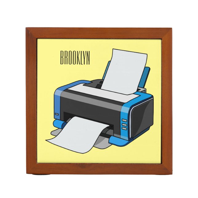 Printer cartoon illustration desk organizer (Front)