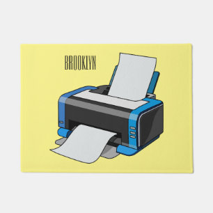 Printer cartoon illustration doormat