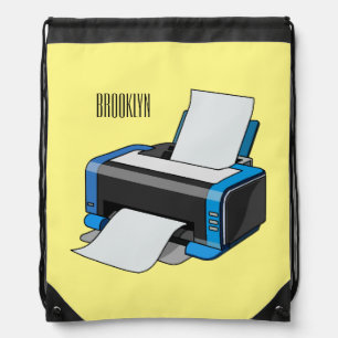 Printer cartoon illustration drawstring bag