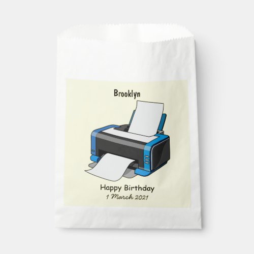 Printer cartoon illustration favor bag