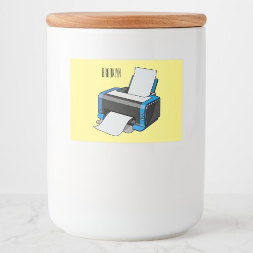 Printer cartoon illustration food label